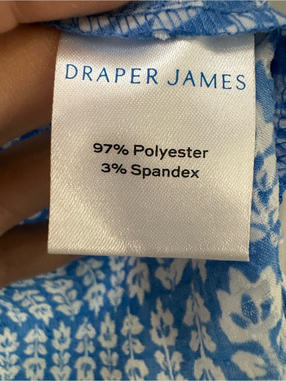 Draper James Blue & White Smocked Flutter-Sleeve Blouse - Picture 7 of 10